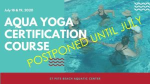 Aqua Yoga graphic which says it is postponed until July 2020.