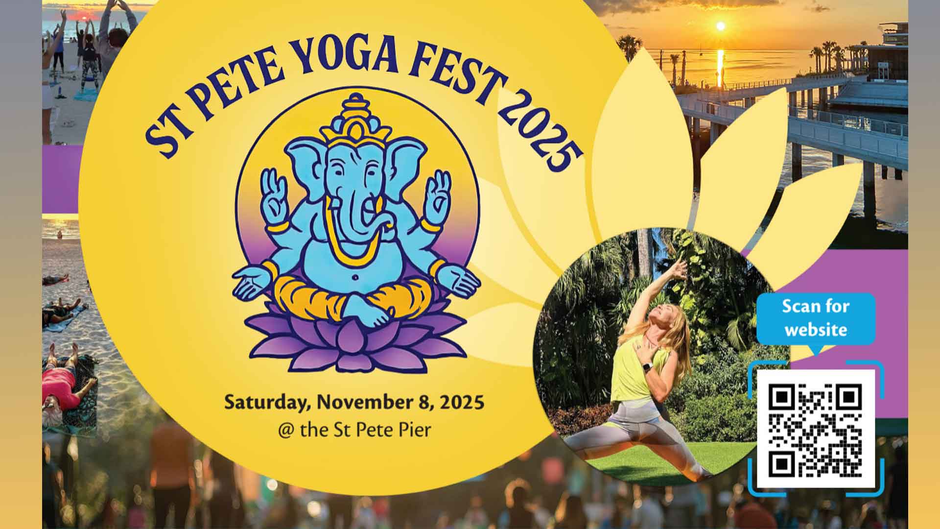 St. Pete Yoga Fest at The Pier in St. Petersburg on Nov 8, 2025, from 9:00 am to 9:00 pm.